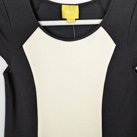 NEW ANTHROPOLOGIE Maeve sz.S Corby Shift  Black Motif Colorblock Panel Dress - Picture 5 of 12